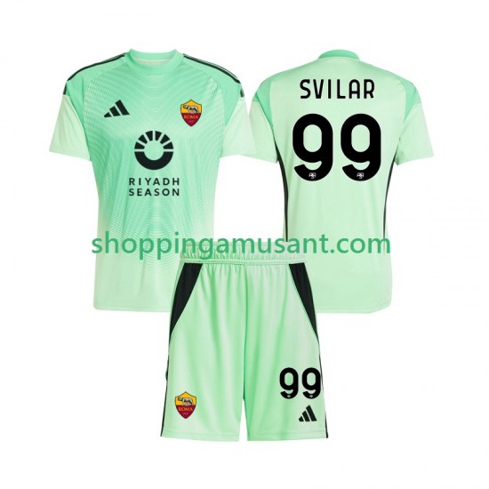 Maillot de Foot AS Rome Mile Svilar 99 Gardien Enfant Extérieur 4ème 2025-2026 Manche Courte