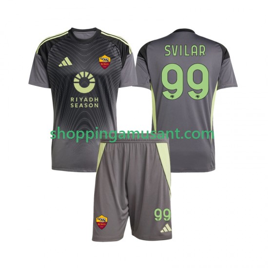 Maillot de Foot AS Rome Mile Svilar 99 Gardien Enfant Domicile 2025-2026 Manche Courte
