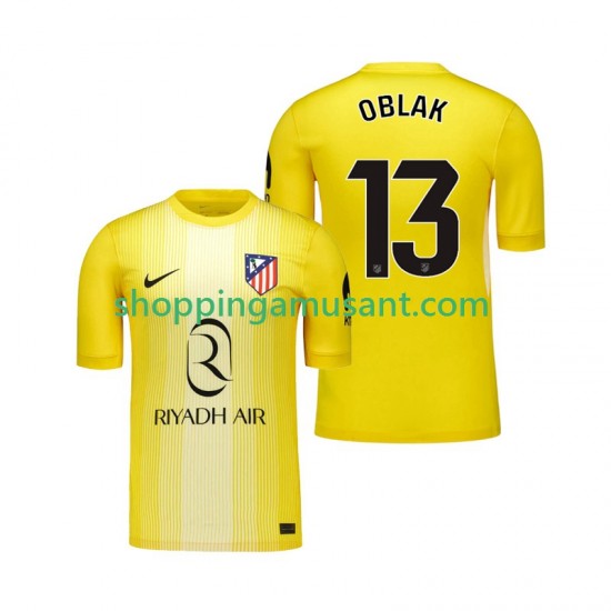 Maillot de Foot Atlético Madrid Jan Oblak 13 Gardien Homme Domicile 2025-2026 Manche Courte