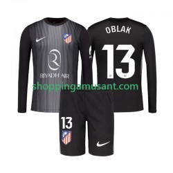 Maillot de Foot Atlético Madrid Jan Oblak 13 Gardien Enfant Extérieur 2025-2026 Manche Longue