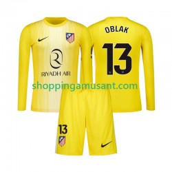 Maillot de Foot Atlético Madrid Jan Oblak 13 Gardien Enfant Domicile 2025-2026 Manche Longue