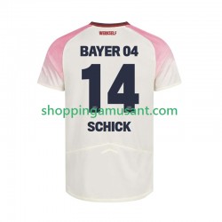 Maillot de Foot Bayer 04 Leverkusen Patrik Schick 14 Homme Extérieur 2025-2026 Manche Courte