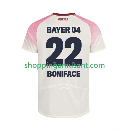 Maillot de Foot Bayer 04 Leverkusen Victor Boniface 22 Homme Extérieur 2025-2026 Manche Courte