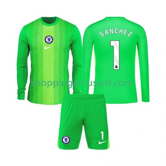 Maillot de Foot Chelsea Robert Sanchez 1 Gardien Enfant Extérieur 2025-2026 Manche Longue