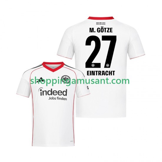 Maillot de Foot Eintracht Frankfurt Mario Gotze 27 Homme Extérieur 2025-2026 Manche Courte