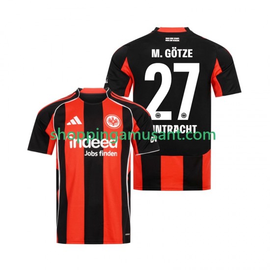 Maillot de Foot Eintracht Frankfurt Mario Gotze 27 Homme Domicile 2025-2026 Manche Courte