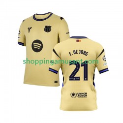Maillot de Foot FC Barcelone Frenkie de Jong 21 Champions League Homme Extérieur 2025-2026 Manche Courte