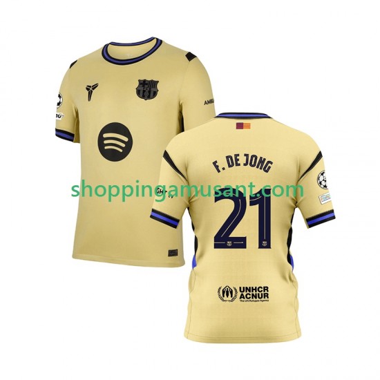 Maillot de Foot FC Barcelone Frenkie de Jong 21 Champions League Homme Extérieur 2025-2026 Manche Courte