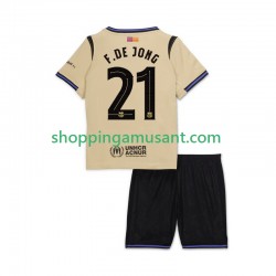Maillot de Foot FC Barcelone Frenkie de Jong 21 UCL Enfant Extérieur 2025-2026 Manche Courte