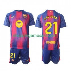 Maillot de Foot FC Barcelone Frenkie de Jong 21 Enfant Domicile 2025-2026 Manche Courte