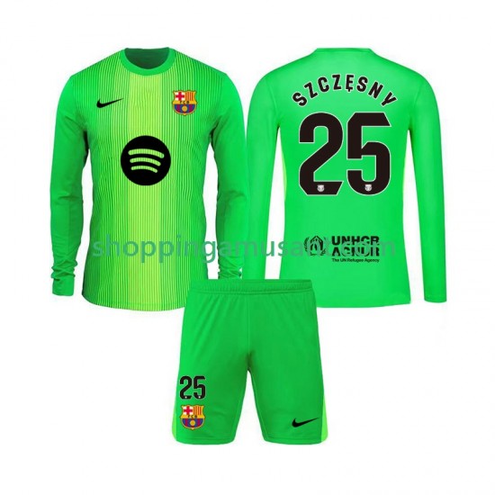 Maillot de Foot FC Barcelone Szczesny 25 Gardien Enfant Domicile 2025-2026 Manche Longue