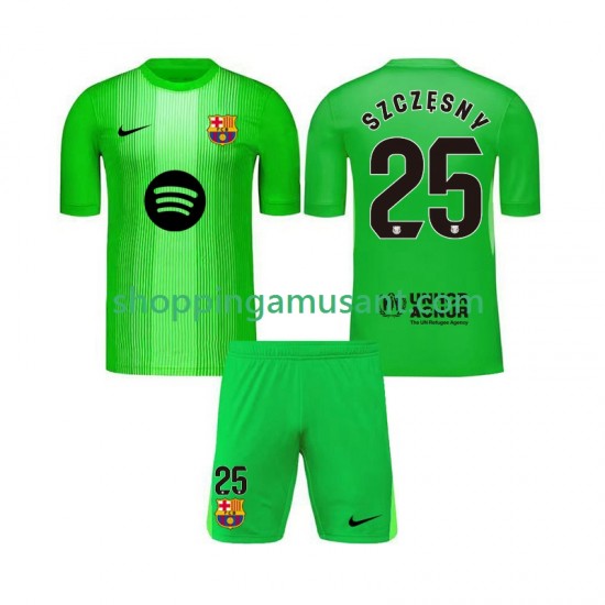 Maillot de Foot FC Barcelone Szczesny 25 Gardien Enfant Domicile 2025-2026 Manche Courte