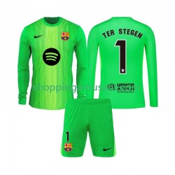 Maillot de Foot FC Barcelone Ter Stegen 1 Gardien Enfant Domicile 2025-2026 Manche Longue