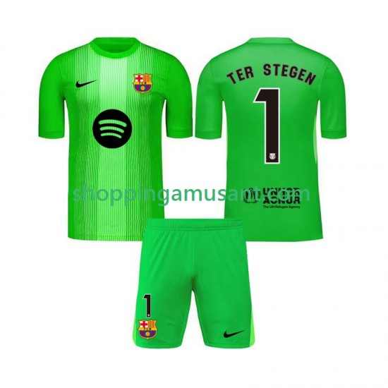 Maillot de Foot FC Barcelone Ter Stegen 1 Gardien Enfant Domicile 2025-2026 Manche Courte
