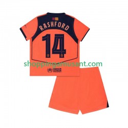 Maillot de Foot FC Barcelone Marcus Rashford 14 UCL Enfant Neutre 2025-2026 Manche Courte