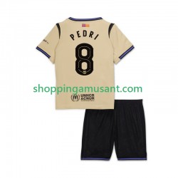 Maillot de Foot FC Barcelone Pedri 8 UCL Enfant Extérieur 2025-2026 Manche Courte
