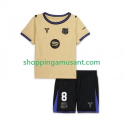Maillot de Foot FC Barcelone Pedri 8 UCL Enfant Extérieur 2025-2026 Manche Courte