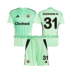 Maillot de Foot Fenerbahce Ederson Moraes 31 Gardien Enfant Extérieur 2025-2026 Manche Courte