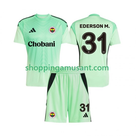 Maillot de Foot Fenerbahce Ederson Moraes 31 Gardien Enfant Extérieur 2025-2026 Manche Courte