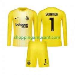 Maillot de Foot Inter Milan Yann Sommer 1 Gardien Enfant Extérieur 2025-2026 Manche Longue
