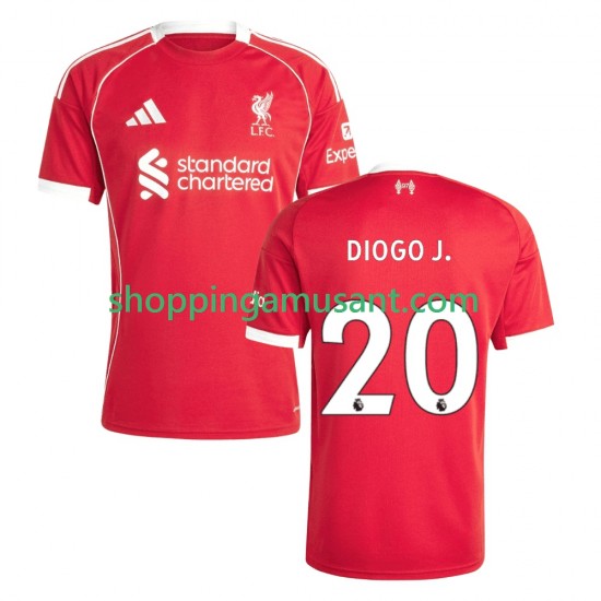 Maillot de Foot Liverpool Diogo Jota 20 Homme Domicile 2025-2026 Manche Courte