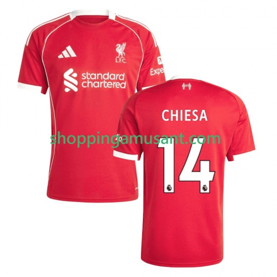 Maillot de Foot Liverpool Federico Chiesa 14 Homme Domicile 2025-2026 Manche Courte