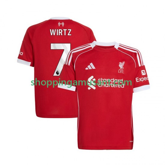 Maillot de Foot Liverpool Florian Wirtz 7 Homme Domicile 2025-2026 Manche Courte
