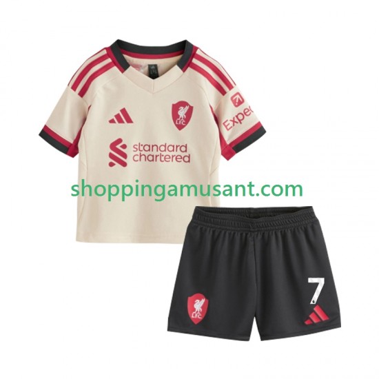 Maillot de Foot Liverpool Florian Wirtz 7 Enfant Extérieur 2025-2026 Manche Courte