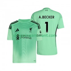 Maillot de Foot Liverpool Alisson Becker 1 Gardien Homme Domicile 2025-2026 Manche Courte