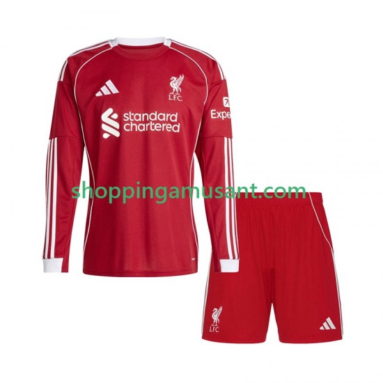 Maillot de Foot Liverpool Enfant Domicile 2025-2026 Manche Longue