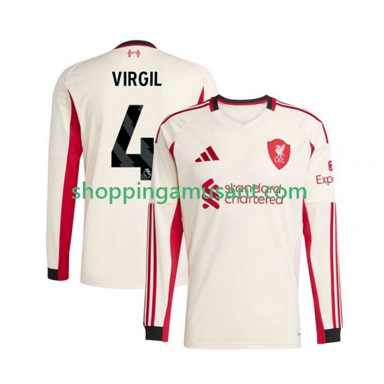 Maillot de Foot Liverpool Virgil van Dijk 4 Homme Extérieur 2025-2026 Manche Longue
