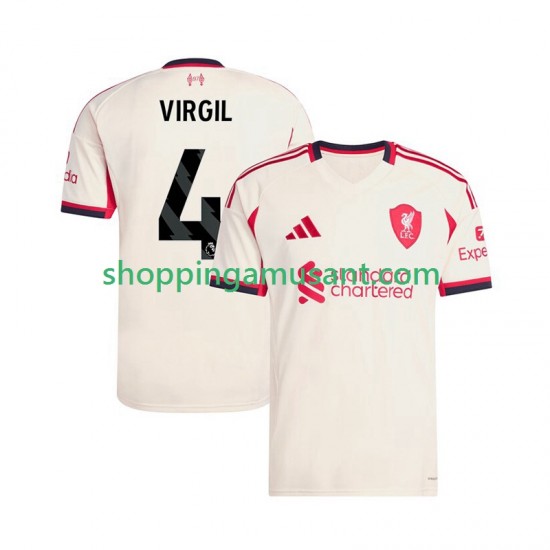 Maillot de Foot Liverpool Virgil van Dijk 4 Homme Extérieur 2025-2026 Manche Courte