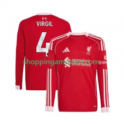 Maillot de Foot Liverpool Virgil van Dijk 4 Homme Domicile 2025-2026 Manche Longue