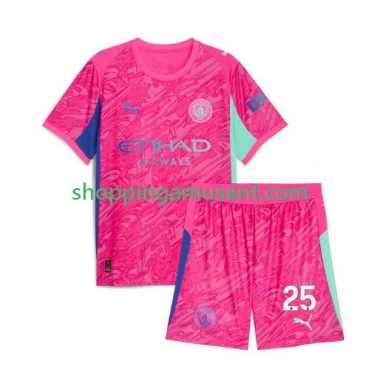 Maillot de Foot Manchester City Gianluigi Donnarumma 25 Gardien Enfant Extérieur 2025-2026 Manche Courte