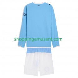 Maillot de Foot Manchester City Enfant Domicile 2025-2026 Manche Longue