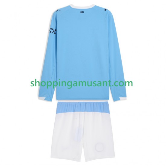 Maillot de Foot Manchester City Enfant Domicile 2025-2026 Manche Longue