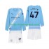 Maillot de Foot Manchester City Phil Foden 47 Enfant Domicile 2025-2026 Manche Longue