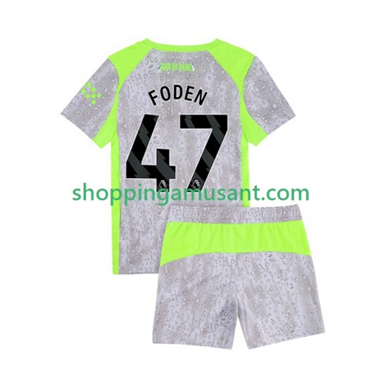 Maillot de Foot Manchester City Phil Foden 47 Enfant Neutre 2025-2026 Manche Courte