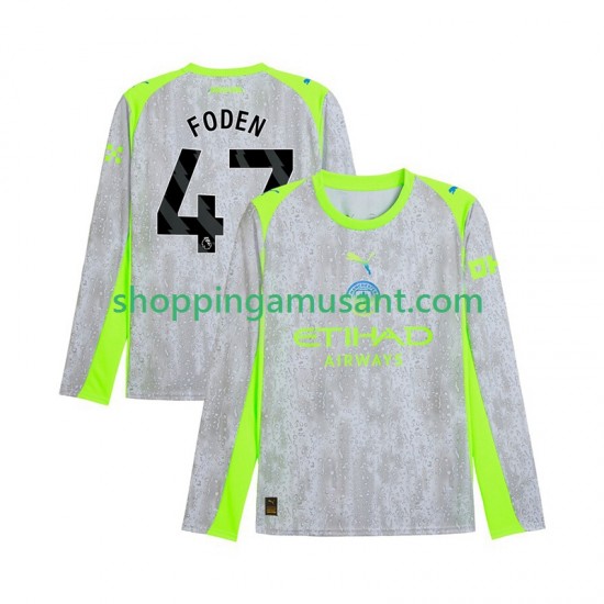 Maillot de Foot Manchester City Phil Foden 47 Homme Neutre 2025-2026 Manche Longue