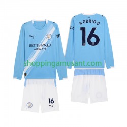 Maillot de Foot Manchester City Rodrigo Hernandez 16 Enfant Domicile 2025-2026 Manche Longue