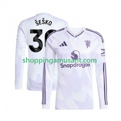 Maillot de Foot Manchester United Benjamin Sesko 30 Homme Extérieur 2025-2026 Manche Longue
