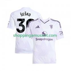 Maillot de Foot Manchester United Benjamin Sesko 30 Homme Extérieur 2025-2026 Manche Courte