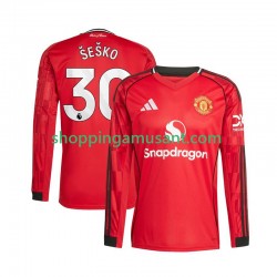Maillot de Foot Manchester United Benjamin Sesko 30 Homme Domicile 2025-2026 Manche Longue