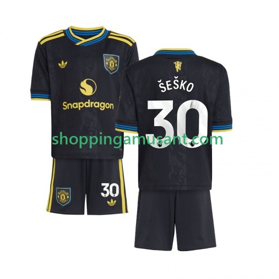 Maillot de Foot Manchester United Benjamin Sesko 30 Enfant Neutre 2025-2026 Manche Courte