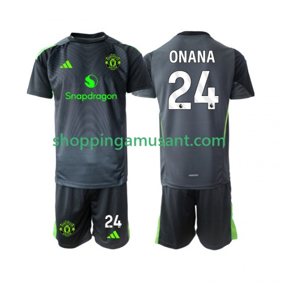 Maillot de Foot Manchester United Andre Onana 24 Gardien Enfant Extérieur 2025-2026 Manche Courte