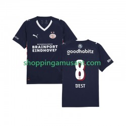 Maillot de Foot PSV Eindhoven Sergino Dest 8 Homme Extérieur 2025-2026 Manche Courte