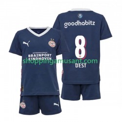 Maillot de Foot PSV Eindhoven Sergino Dest 8 Enfant Extérieur 2025-2026 Manche Courte