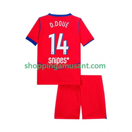 Maillot de Foot Paris Saint-Germain Desire Doue 14 Enfant Neutre 2025-2026 Manche Courte