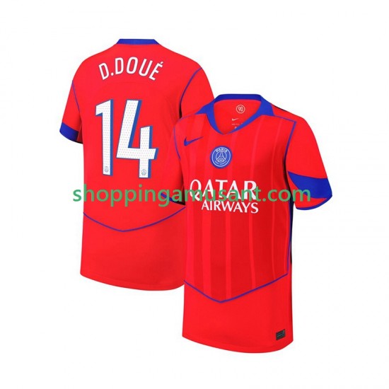 Maillot de Foot Paris Saint-Germain Desire Doue 14 Homme Neutre 2025-2026 Manche Courte