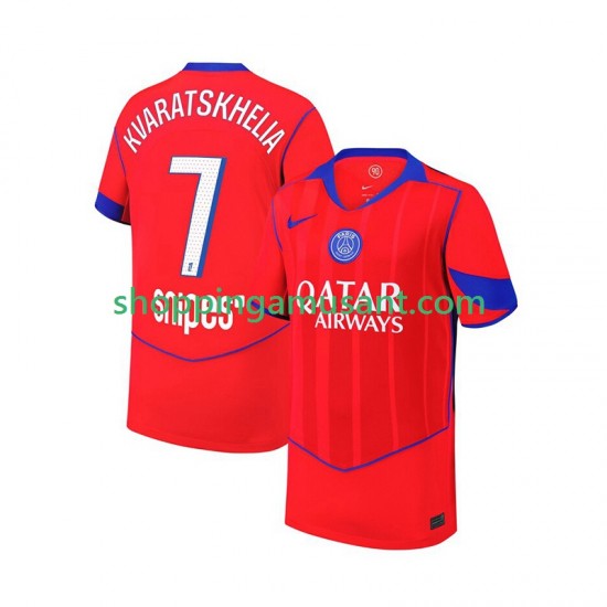 Maillot de Foot Paris Saint-Germain Khvicha Kvaratskhelia 7 Homme Neutre 2025-2026 Manche Courte